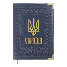 Щоденник датований Buromax 2025 А-5 Statut тверда обкладинка, штучна шкіра, металеві кутики, крем папір, синій