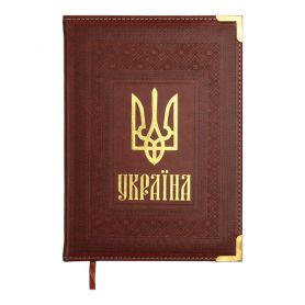 Щоденник датований Buromax 2025 А-5 Statut тверда обкладинка, штучна шкіра, металеві кутики, крем папір, св.коричневий