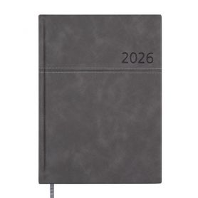 Щоденник датований Buromax 2026 А-5 Orion тверда обкладинка, кремовий папір, сірий