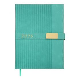 Щоденник датований Buromax 2026 А-5 Leroy тверда обкладинка, магніт,кремовий папір, бірюзовий