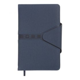 Щоденник датований Buromax 2026 А-6 Navigator тверда обкладинка, магніт, кремовий папір, синій
