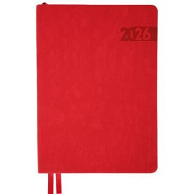 Щоденник датований Leo planner 2026 А-5 Boss червоний, гнучка обкладинка, кремовий папір