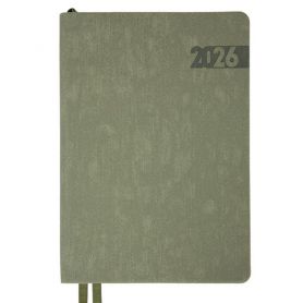 Щоденник датований Leo planner 2026 А-5 Boss хакі, гнучка обкладинка, кремовий папір