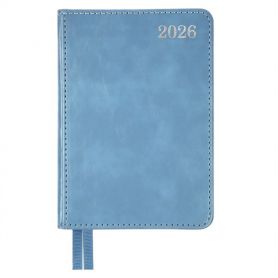 Щоденник датований Leo planner 2026 А-6 City блакитний, тверда обкладинка, кремовий папір