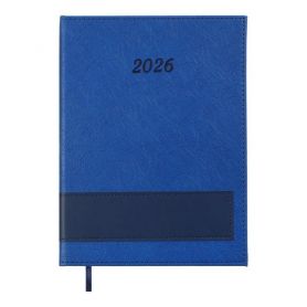 Щоденник датований Buromax 2026 А-5 Prestige тверда обкладинка, кремовий папір, синій