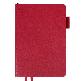 Ежедневник датированный Leo planner 2027 А-5 Binario бордо, гибкая обложка, кремовая бумага