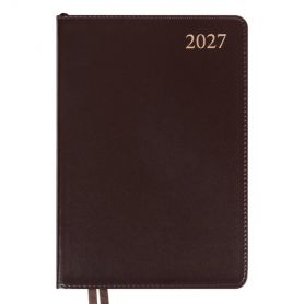 Щоденник датований Leo planner 2027 А-5 Aldento темно-коричневий, інтегральна обкладинка, кремовий папір