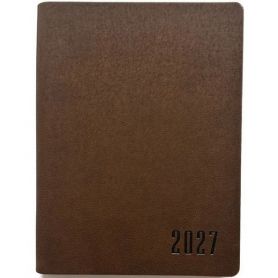 Щоденник датований Bourgeois 2027 А-6 160арк. клітинка, коричнева гнучка обкладинка, кремовий папір