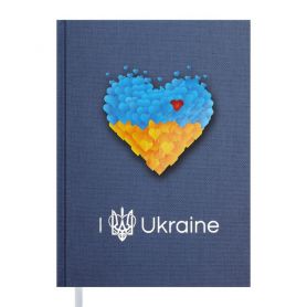 Щоденник Buromax А-5 144арк Ukraine тверда обкл. темно-синя, білий блок