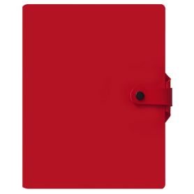 Щоденник на кнопці А-5 160арк м'яка обкл. червона, спіраль, кремовий блок лінія Поліграфіст