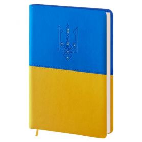 Щоденник А-5 176арк. Vivella Тризуб кремовий папір, жовто-блакитний, лінія *Поліграфіст