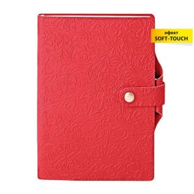 Щоденник на кнопці В-6 160аркушів лінія, шт.шкіра Twill червоний, тиснення *Поліграфіст