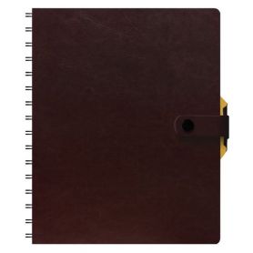 Щоденник на кнопці А-5 160арк м'яка обкл. коричневий, спіраль, кремовий блок лінія Поліграфіст Щоденник на кнопці А-5 160арк м'яка обкл. коричневий, спіраль, кремовий блок лінія Поліграфіст