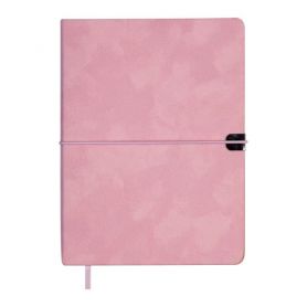 Щоденник на гумці А-5 168арк Velour гнучка обкл. рожевий, кремовий блок, Buromax Щоденник на гумці А-5 168арк Velour гнучка обкл. рожевий, кремовий блок, Buromax