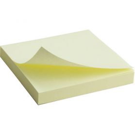 Бумага для заметок кл 75х75/100л пастель желтая Axent