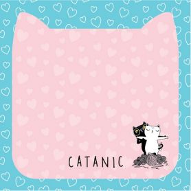 Бумага для заметок кл 70х70/50л пастель розовый Catanic Kite