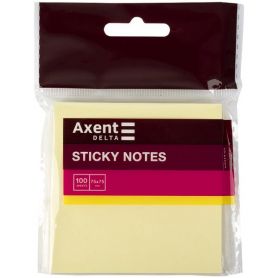 Папір для нотаток кл 75х75/100арк пастель жовтий Axent Delta