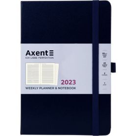 Еженедельник датированный Axent А-5 Partner Strong на резинке, синий