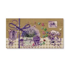Открытка-конверт для денег №2814 Крафт Лаванда ФП