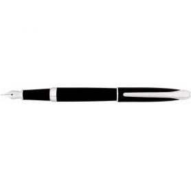 Ручка перова Cabinet Geneva чорна матова з сріблястим в футлярі