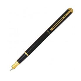 Ручка перова Regal чорна лак з золотим в оксамитовому чохлі