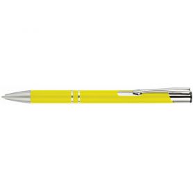 Ручка шариковая Economix HIT автоматическая металлическая, желтый корпус, синяя