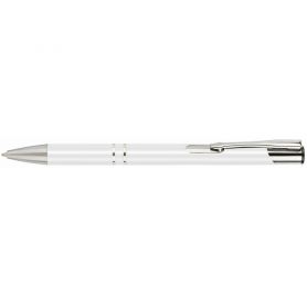 Ручка шариковая Economix HIT автоматическая металлическая, белый корпус, синяя
