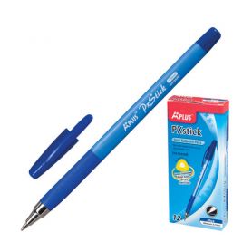 Ручка кулькова Beifa A+Plus гумовий грип, трикутний корпус, 1,0мм синя