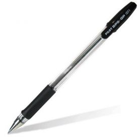Ручка шариковая Pilot прозрачный корпус,металлический наконечник, резиновый грип, черная