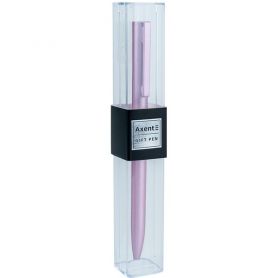 Ручка шариковая Axent Partner автоматическая металлическая, розовый корпус, синяя