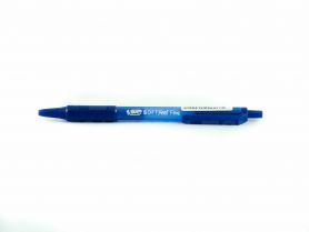 Ручка масляна BIC Soft Feel Clic Grip гумовий гріп, автоматична синя