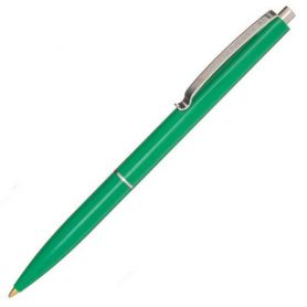 Ручка шариковая SHN K15 автоматическая, металлический клип, зеленый корпус, пишет синим