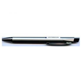 Ручка масляна Digno Rhombous Silver автоматична, металевий корпус, синя