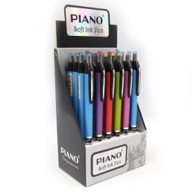 Ручка масляна Piano Classic автоматична, асорті, синя, 0,5мм