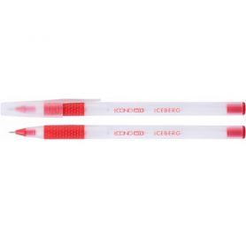 Ручка масляна Economix ICEBERG одноразова 0,7мм червона