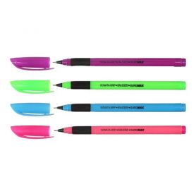 Ручка масляна Buromax Sonata Grip гумовий грип, тригранний корпус, синя