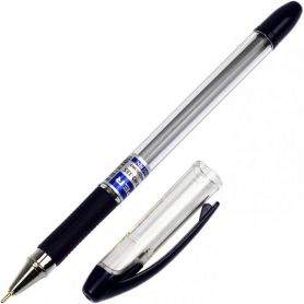 Ручка масляная Hiper Max Writer резиновый грип, прозрачный корпус, синяя