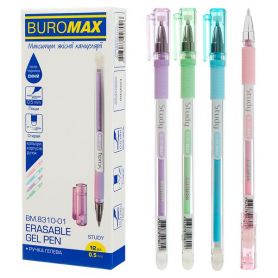 Ручка гелева Buromax Study "пиши-стирай" 0,5мм синя