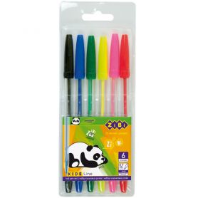Набір ручок кулькових 6 кольорів ZIBI