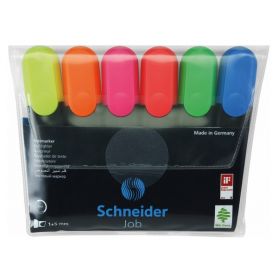 Набор маркеров текстовых Schneider JOB 6 цветов в пластиковом футляре 1-4,5мм