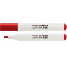 Маркер для дошок сухостираємих Optima 2-3мм тригранний червоний