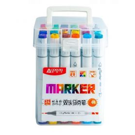Набір маркерів sketch в пластик.боксі 24шт Aodemei Marker
