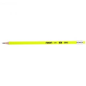 Олівець графітний Deli НB мікс неон з гумкою трикутний