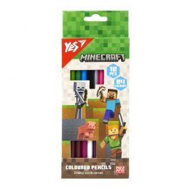 Олівці кольорові 12шт= 24кол YES Minecraft двосторонні трикутні