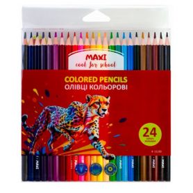 Олівці кольорові 24шт Maxi пластикові шестигранні Олівці кольорові 24шт Maxi пластикові шестигранні