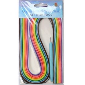 Набір кольорового паперу для квілінгу 15 кол. 150 арк. 0,5х52см, 100 щільнісь