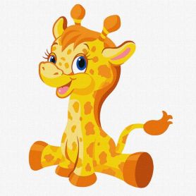 Картина по номерам 30х30см Маленький жираф
