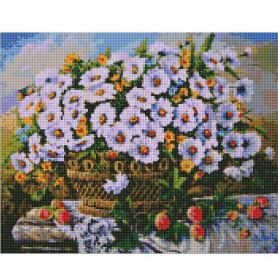 Набір картина з алмазною мозаїкою 40х50см Літні квіти