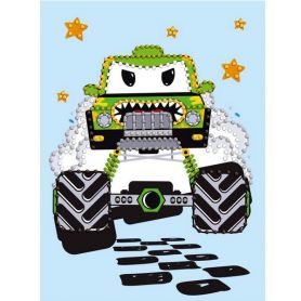 Набір картина з алмазної мозаїки (вибірковою)15х20см Машинка зелена