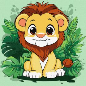 Картина по номерах 30х30см Веселе левеня